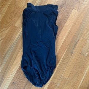 Balera Faux Turtleneck zip back black leotard